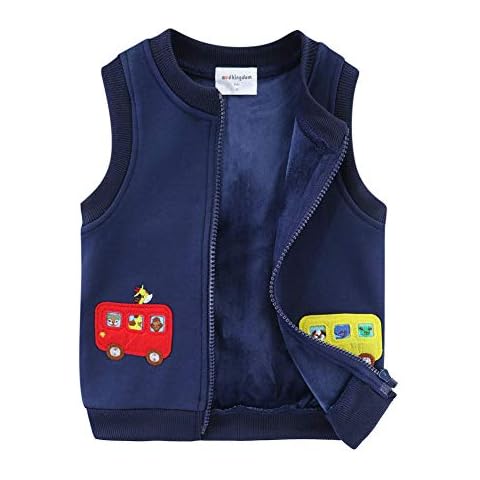 Mud Kingdom Boys Fleece Zip Vest with Cars Print Cover
