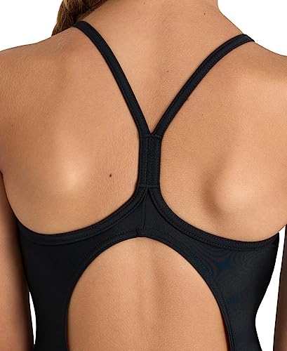 Image of Arena Girls' Feel Solid Light Drop Back Swimsuit Thin Straps Stretchy One Piece Kids Bathing Suit