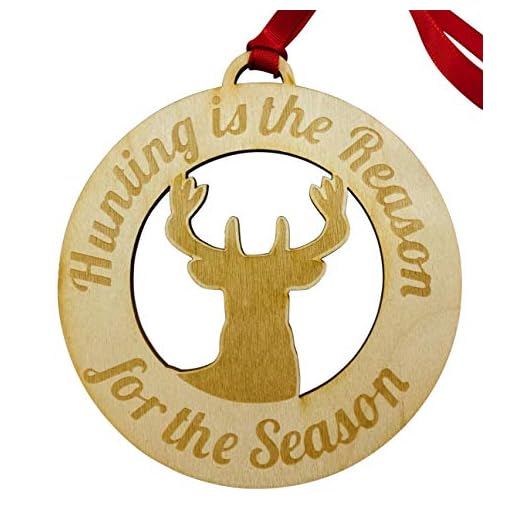 Hunting is The Reason for The Season Ornament Wooden Christmas Tree Decoration