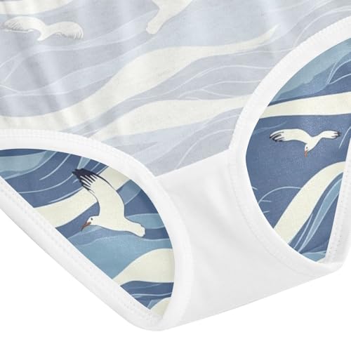 ZZKKO Sea Waves Seagull Lighthouse Girls Underwear Toddler Panties for Girls Comfort Brief Size 2-8T4