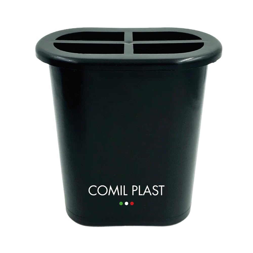 Comil Plast Portafiori Interno Per Cimitero In Plastica: Diametro 10 Cm, Altezza 24 Cm, Colore Nero, Made In Italy