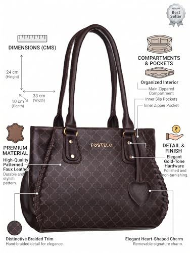 Image of Fostelo Women's Buenos Satchel Tote Handbag for Women | Ladies Purse | Stylish Shoulder Bag | Gift For Women