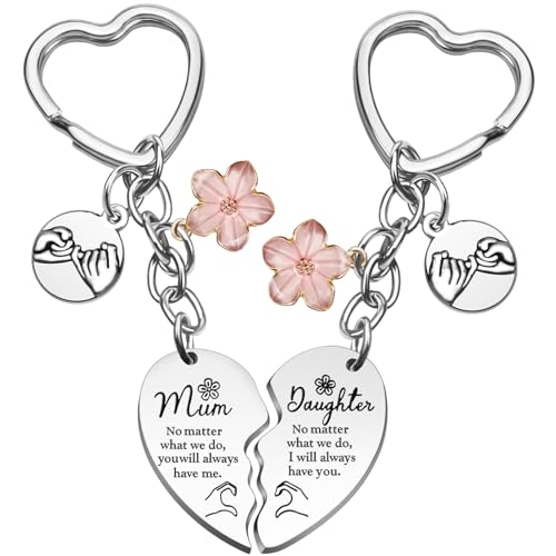 AeLion Mothers Day Daughter Keyring Keychain for Mum Birthday Gifts Women Mummy Mum Mom Mama Mothers Day Present from Daughter Son to My Daughter on Mothers Day Great Gifts Idea