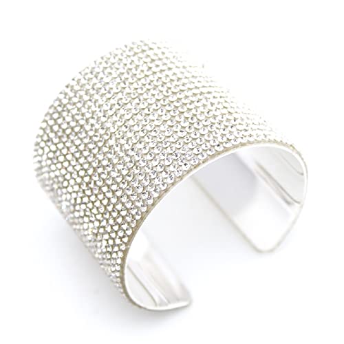 Fuqimanman2020 Multi Rows Rhinestone Bracelet Crystal Wide Arm Cuff Bangle for Women Bridal Statement Party Wedding Prom Jewelry