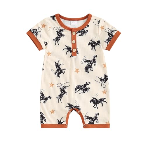 Image of Toddler Baby Boy Girls Farm Clothes Western Farm Animals Chicken/Cow Print Romper Newborn Jumpsuit Country Stuff