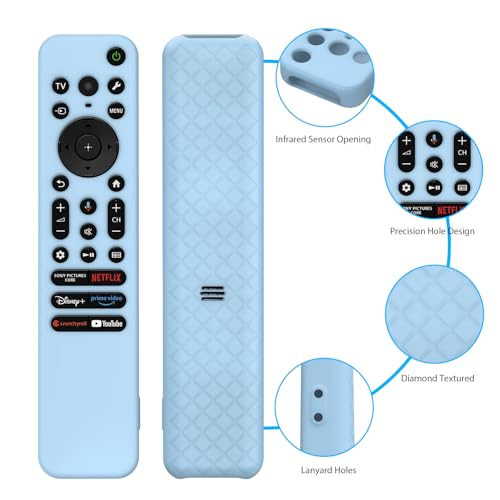 Image of Silicone Cover Case Compatible with Sony Bravia Smart Tv 2023 2024 2025 Voice Remote RMF-TX910U (Luminious Blue) [Remote NOT Included]