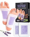 BloomLab Lavender Bamboo Vinegar Foot Pads with Ginger & Mugwort, Premium Overnight Herbal Foot Patches for Tired Feet, Warm Comfort & Fresh-Feeling Feet, 30 Count