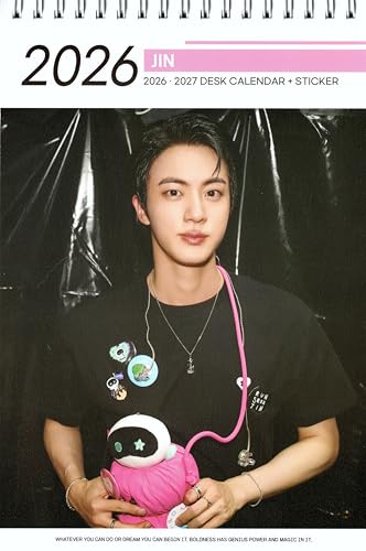 JIN ジン グッズ 卓上 カレンダー (写真集 カレンダー) 2026~2027年 (2年分) + ステッカーシール [ 12点セット]のサムネイル