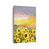 quadro su tela verticale girasoli fiori stampe da parete 80x120cm quadri moderni soggiorno camera da letto cucina 1 pezzo grandi decorazione murale wall art canvas grafica immagini pa80x120-3775