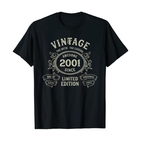Vintage 2001 Limited Edition Born in 2001 21st Birthday Gift T-Shirt Cover