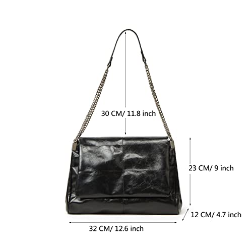 Bolsa de ombro de couro bolsa de corrente para mulheres moda grande bolsa e bolsa de mão retrô bolsa