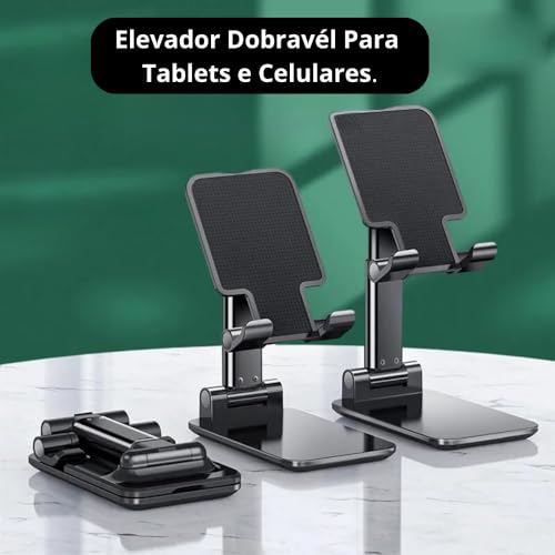 Suporte Telescópico Multifuncional de Mesa para Telefone Celular Tablet Premium (Rosa)
