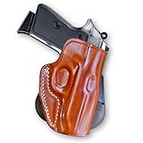 Premium Leather OWB Paddle Holster with Open Top Fits, Walther PPK/S 22LR/ 380 Caliber 3.3'' inch,Right Hand Draw, Brown Color #1170#