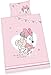 Familando Baby-Bettwäsche 2 teiliges Set Disney Minnie Mouse and Friend | 100x135cm 40x60cm | rosa Klein-Kinder Bettwaesche-Set