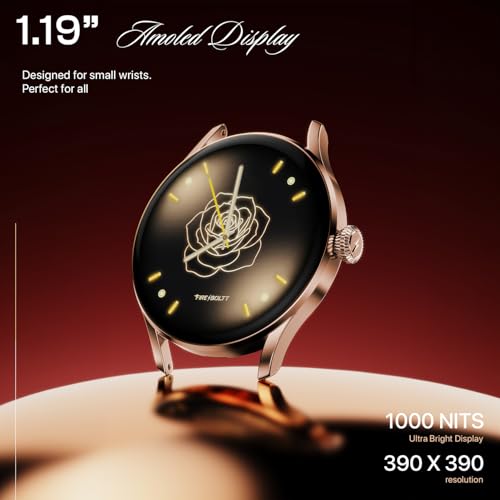 Image of Fire-Boltt Glitz Women Smart Watch with 1.19 inch AMOLED Display, Bluetooth Calling, Rotating Crown, Always On Display, 1000 Nits Brightness, IP68 Waterproof Sand Beige