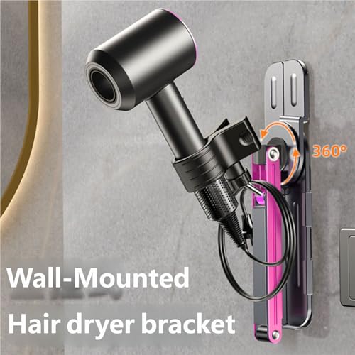 Support pour sèche-cheveux rotatif à 360° et bras réglable