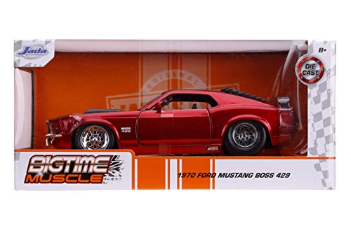 Bigtime Muscle 1:24 1970 Ford Mustang Boss 429 Die-Cast Car Candy Red, Toys For Kids And Adults #TOP1