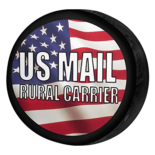 Image of US Mail Rural Carrier Spare Tire Cover Wheel Tire Cover Fit Trailer, RV, SUV and Many Vehicle 13inch