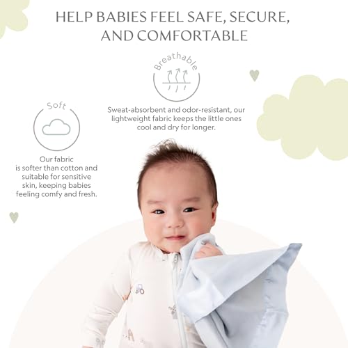 Image of Ultra-Soft Lovey Security Blanket Plush, Satin Trim 16x16 Blue