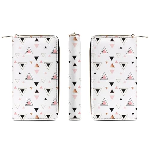 Compact Geometric Triangles Rose Gold White Wallet for Travel Accessories, Wallet Easy to Carry, Wallets with Multiple Card Slots3