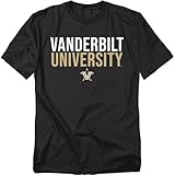Vanderbilt University Official Stacked Unisex Adult T-Shirt, Stacked, X-Large