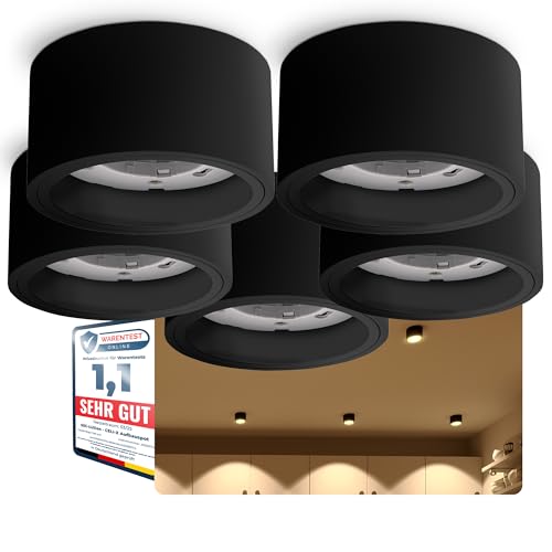 SSC-LUXon 5 Stück CELI-X Aufbaustrahler extra flach Fassung für 1x GX53 -...