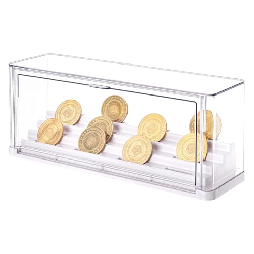 Caja acrílica para exhibir monedas y medallas 12x3.6x4.7 in miniatura 1