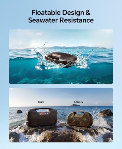 Outdoor Bluetooth Speaker, IPX7 Waterproof, 90W Peak, 32H, Dark Brown - 4