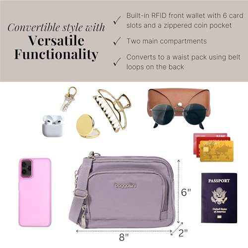 Image of Baggallini Triple Zip with Front Wallet /Trifecta RFID Wallet Crossbody