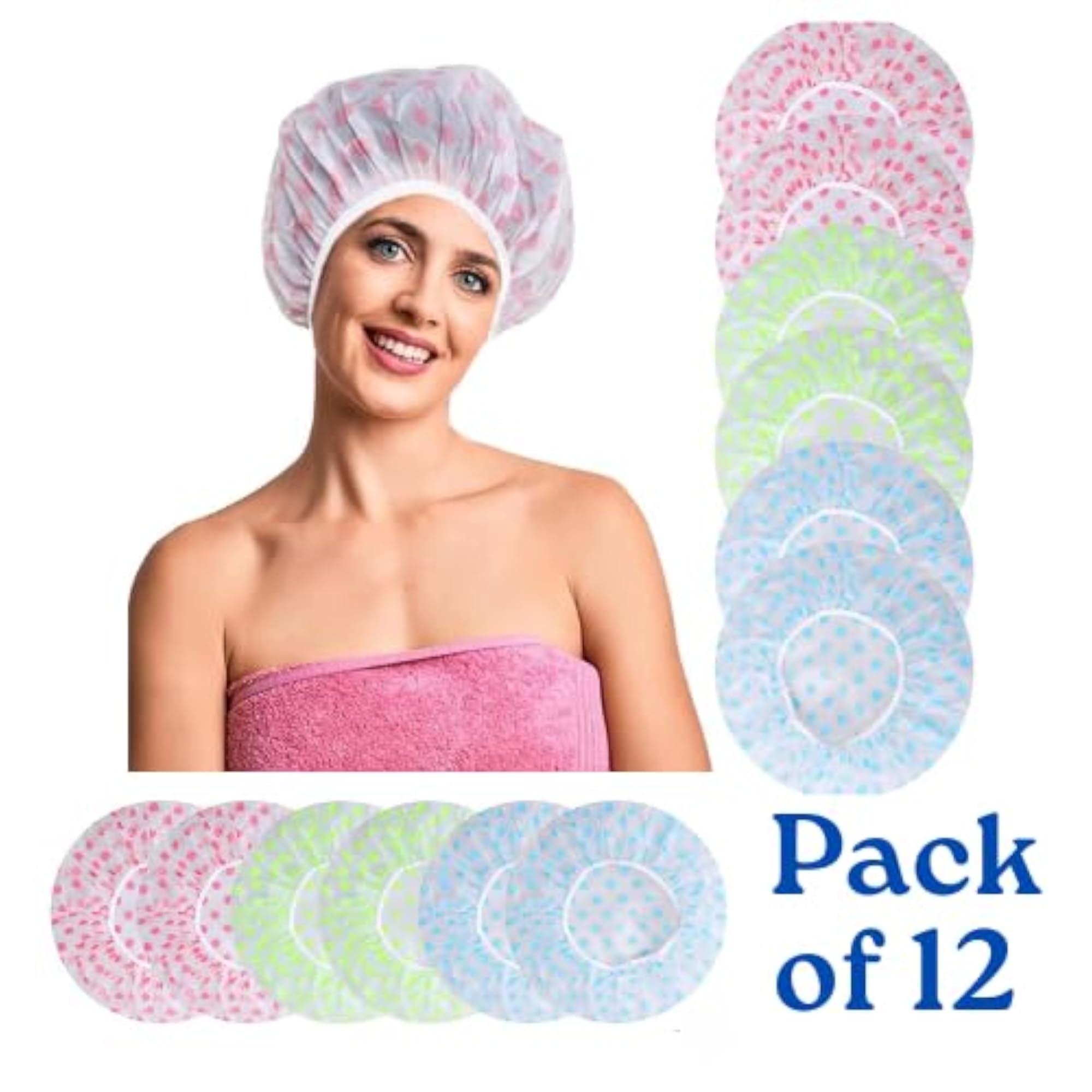 Reusable Multicolored EVA Shower Cap for Spa and Bath