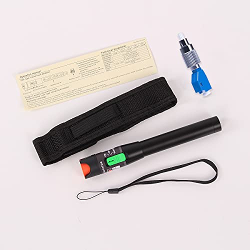 Image of 2PCS Visual Fault Locator, VFL Tester Kit - Includes Single Mode 9 /125um FC Male to LC Female Adapter and Red Light Pen for Fiber Optic Cable Network Testing