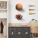 MYKASEN 2PCS Basketball Holder Wall Mount with Wooden Base, Ball Storage Holder Display Rack for Basketball Soccer Volleyball, Boys Sports Accessories Organizer for Player Fans Room Decor(Square)