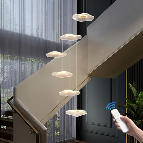 Lustre d'escalier doré MOCHAMIK 400 cm réglable et variable en hauteur