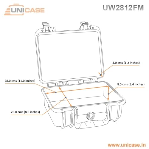 Image of UNICASE Heavy Duty Waterproof Protective Hard Shell Plastic Pelican case for Drones, Cameras & Accessories and Electronic Equipment�s Carry Case with Pick and Pluck, precut Cubed Foam (UW2812FM)