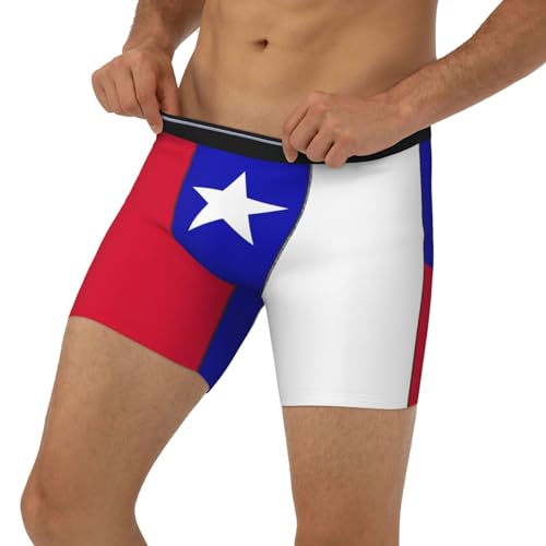 Texas Lone Star State Flag Pattern Men's Boxer Briefs, Mens Trunks Underwear Wicking-Breathable Underpants,3