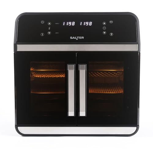 Salter XL Air Fryer Oven – 15L With Divider for Dual Cooking, 6 Presets With Rotisserie, Oil-Free Multicooker, Includes Non-Stick Cooking Racks & Rotisserie Accessories, Multi-Level Cooking, 2300W