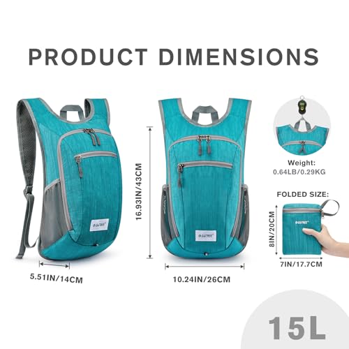 Image of G4Free 10L /15L Hiking Backpack Lightweight Packable Hiking Daypack Small Travel Outdoor Foldable Shoulder Bag