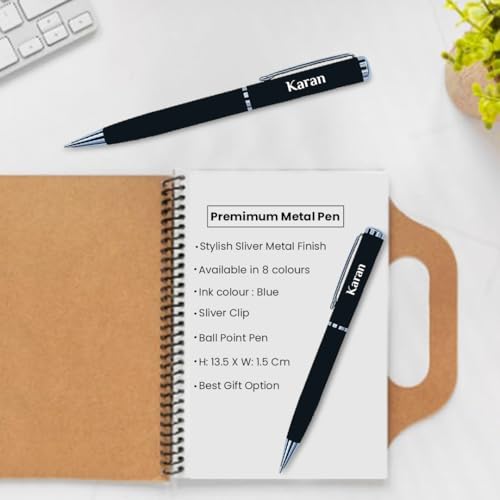 Image of Giftana Personalized Notebook Diary with Pen Gift Set for Men and Women, 2 in 1 Customized Office Diaries A5 Size Notebook, Diwali Gifts, Personalised New Year Corporate Gifts for Employees (Black 1)