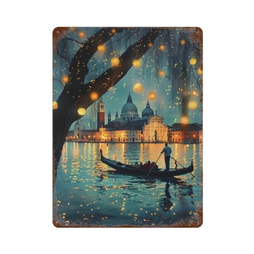 Póster de arte vintage moderno de Venecia en cartel de metal retro de 40x30 cm