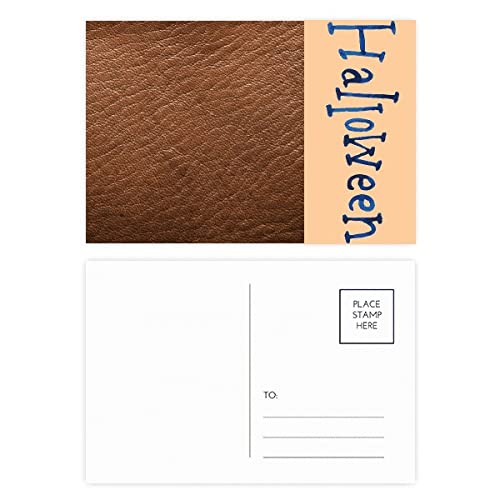 Cartes postales d'Halloween en cuir marron : lot de 20 supports durables et rigides