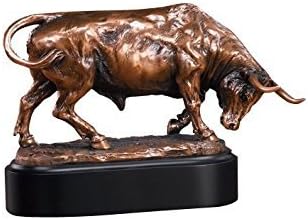 Charging Stock Market Bull Statue - Bronze Finish