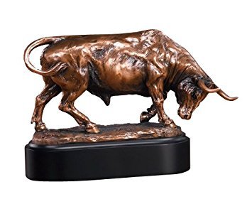 Tonton Charging Stock Market Bull Statue - Bronze Finish