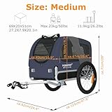 DOGGYHUT® MEDIUM Fahrrad Hundeanhänger für Hunde bis 23 kg Fahrradanhänger Klappbar (BLAU)