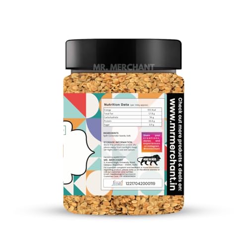 Image of Mr. Merchant Roasted Dhana Dal, 300g (Roasted Split Coriander Seeds, Mildly Salted)