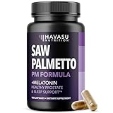 Saw Palmetto PM for Men with Melatonin 3mg - Night Time Prostate Health Supplement for Bladder and Sleep Support - Reduce Urinary Frequency - 100 Count - Vegan, Non-GMO Capsules - Over 3 Month Supply