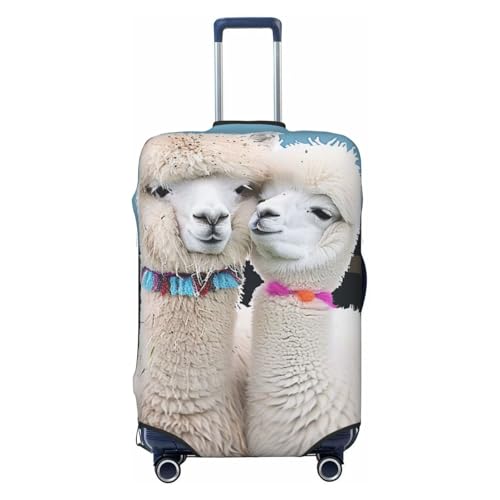 Cute Alpacas Print Travel Luggage Cover - Personalization Elastic Suitcase Protector,M(Fit 22-24 Inch Luggage)