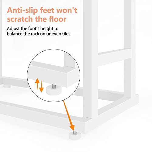 Free-Standing-Towel-Racks-for-Bathroom-2-Tier-Hand-Towel-Drying-Rack-Metal-Blanket-Towel-Holder-Stand-for-Bedroom-Indoor-Outdoor-Pool-Small-Blanket-Rack-Matte-White