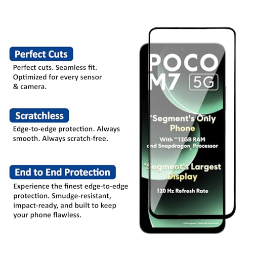Image of AIBEX Military-Grade Tempered Glass Screen Protector Compatible for POCO M7 Pro 5G with Case Friendly, Anti-scratch Edge to Edge Coverage and Easy Installation kit