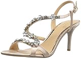 Extra gepolstert für Komfort Badgley Mischka Damen GANET Sandalen mit Absatz, champagnerfarben, 38.5 EU