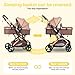 PEARLOVE 2 in 1 Baby Stroller Newborn Foldable Pushchair with Adjustable Canopy Folding High Landscape Infant Carriage, Anti-Shock Toddler Pushchair